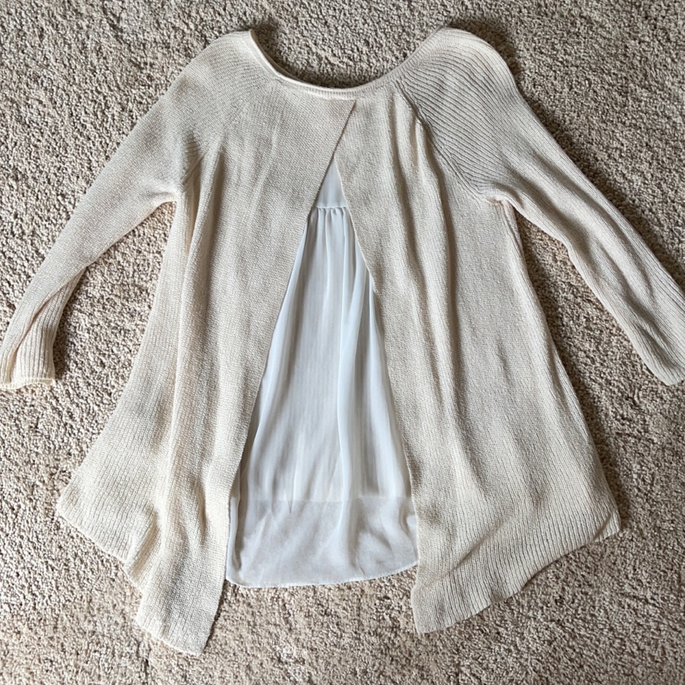 Anthro • Moth cutout sweater